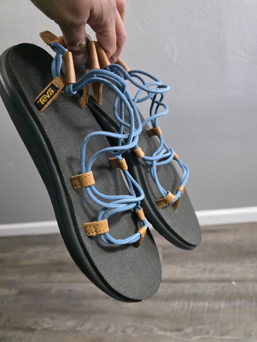 Teva Women’s Blue and Tan Strappy Sandals